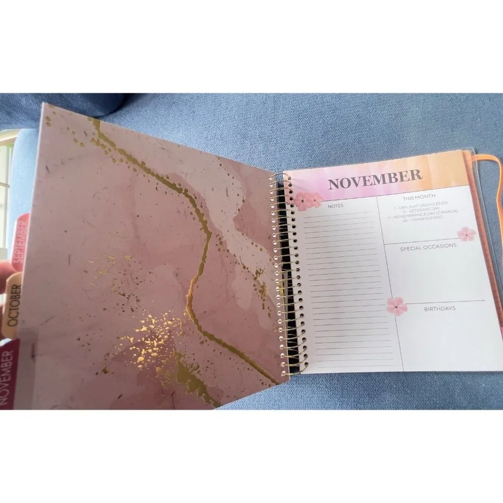 17 Month Planner ZINNIA GARDEN Aug 2025 -Dec 2026 Weekly Planning Note Page Gift